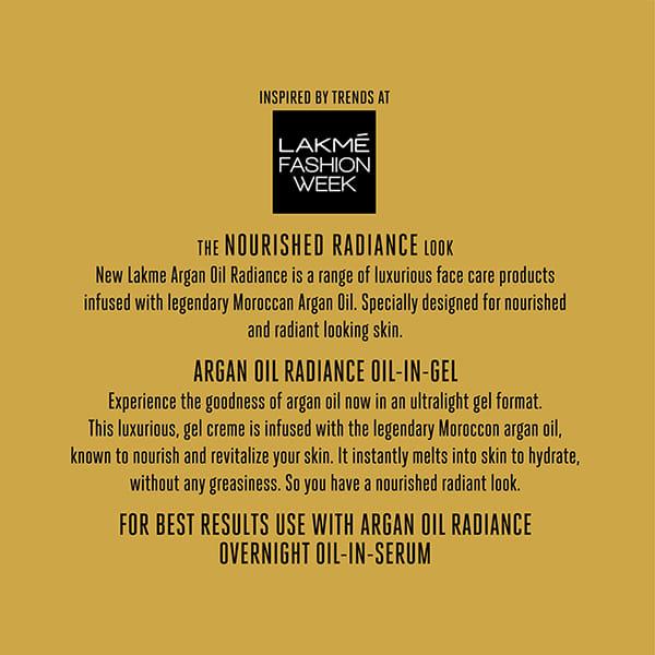 Lakme Absolute Argan Oil Radiance Oil-In Gel 50 Gm - Face Oils