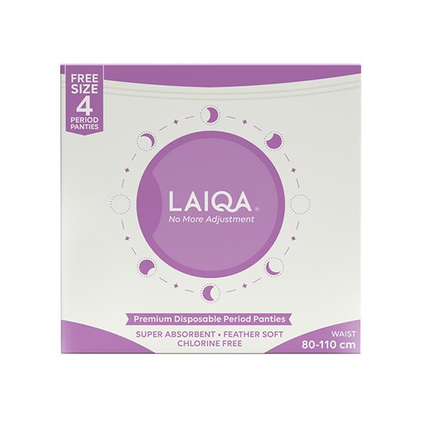 LAIQA Period Panties for Women - Free Size Leak Proof Protection for Periods Heavy Flow Disposable Period Panty for 360 Protection Ultra-Absorbent Overnight Napkins 4's