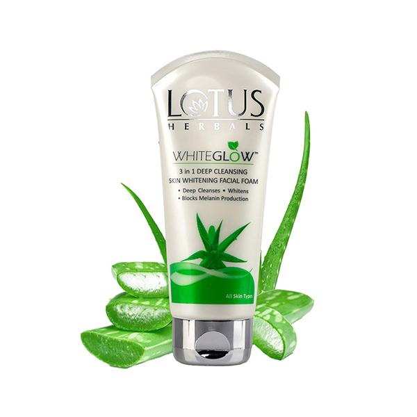 Netmeds | Lotus Herbals Whiteglow 3-in-1 Deep Cleansing Skin Whitening Facial Foam 100 gm