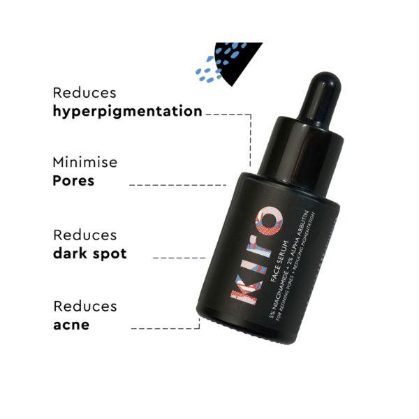 Kiro Face Serum 5% Niacinamide + 2% Alpha Arbutin for Refining Pores and Reducing Pigmentation 30.0 ml - Face Gels