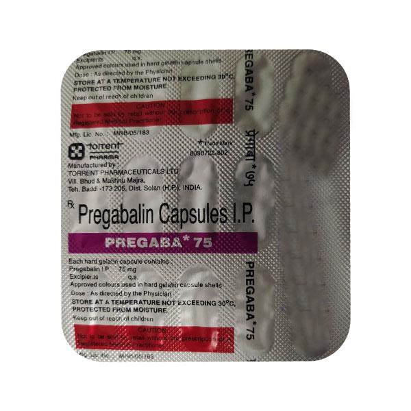 PREGABA 75 Capsule 15's - Neuropathic Pain-Dru