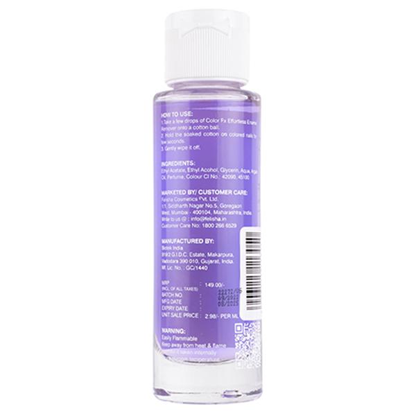 Color Fx Effortless Nail Enamel Remover Acetone free argan oil infused LavenderR1 50 ml - Nail Polish Remover