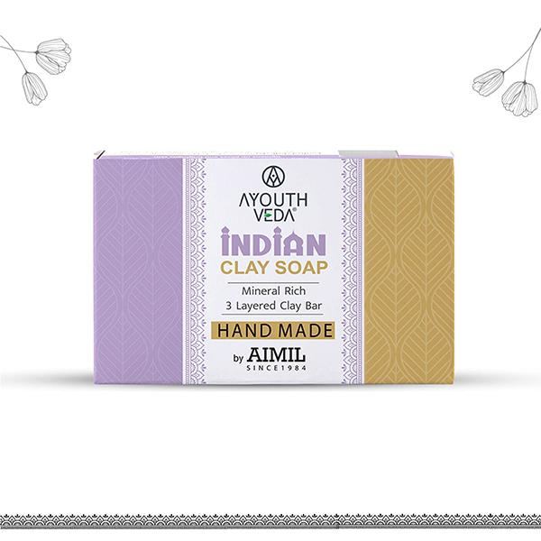 Ayouthveda Handmade Indian Clay Soap 100 gm - Soaps