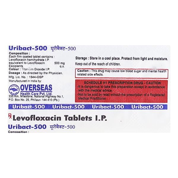 URIBACT 500mg Tablet 10's - Bacterial Infections-Qui