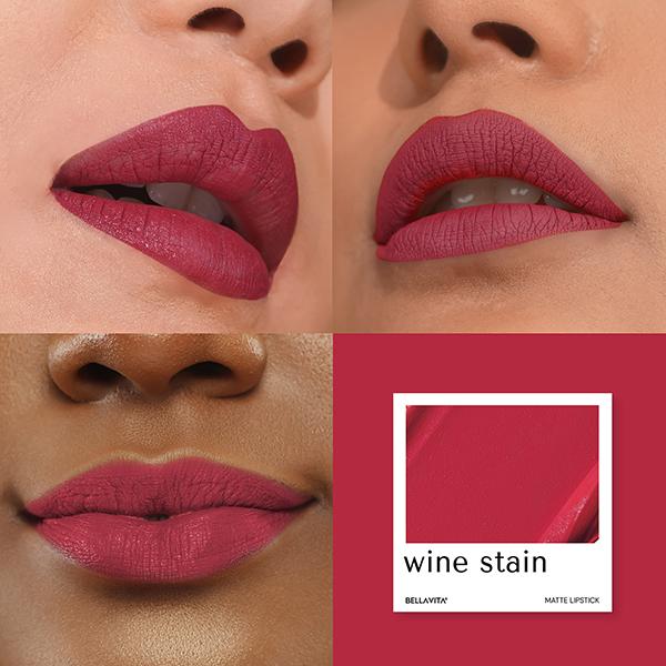Bellavita Kiss-Proof Liquid Lipstick Wine Stain 4.5 ml - Liquid Lipsticks
