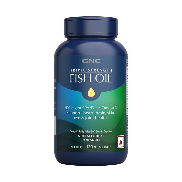 Netmeds | GNC Triple Strength Fish Oil 900mg Softgel 120's