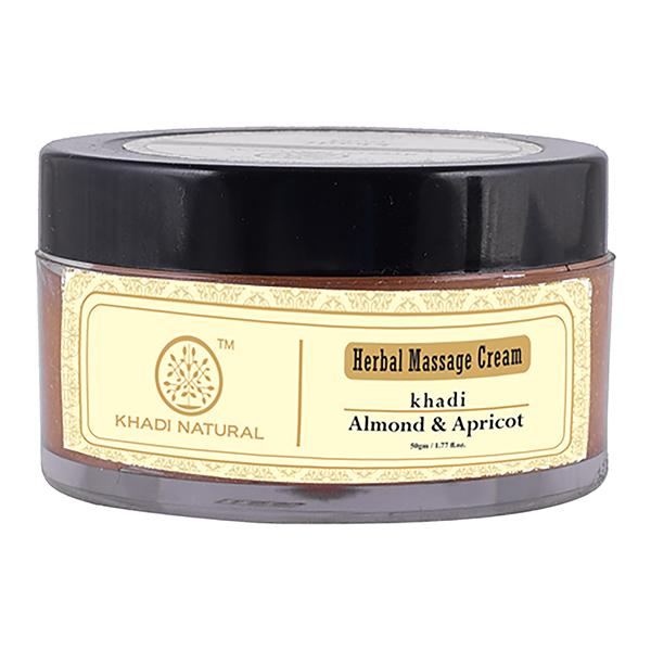 KHADI NATURAL HERBAL ALMOND & APRICOT MASSAGE CREAM 50 gm - Lotions & Creams