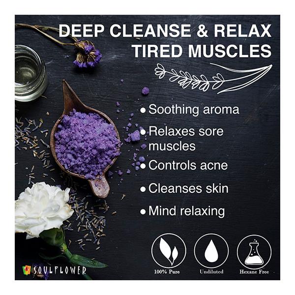 Soulflower Aroma Bath Salt - Lavender 500 gm - Bath Salts