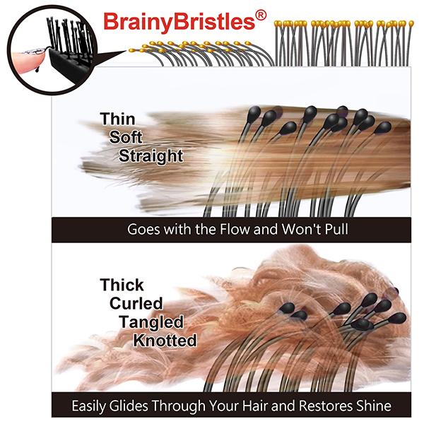 NuWay 4HAIR U.S. Patented Detangler Hair Brush for Men & Women - Sky Blue - Detangling DoubleC 1s 1's - Hair Brushes