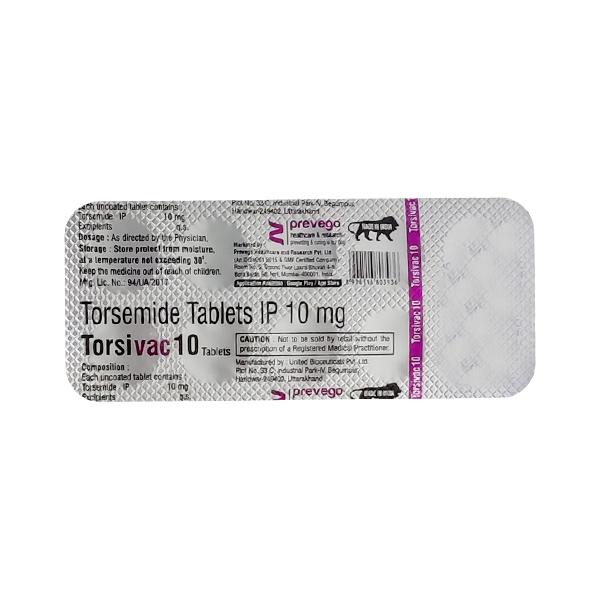 TORSIVAC 10 Tablet 10's - Hypertension-Diu