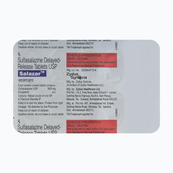 Salazar Tablet 10'S - Ulcerative Colitis/Bowel Inflammatory Disease-GIT