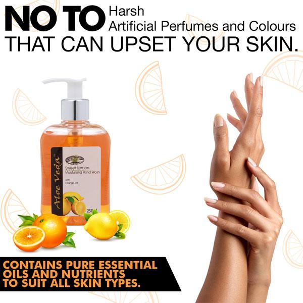 Aloe Veda Handwash - Orange & Sweet Lemon Oil 250 ml - Hand Wash & Soaps