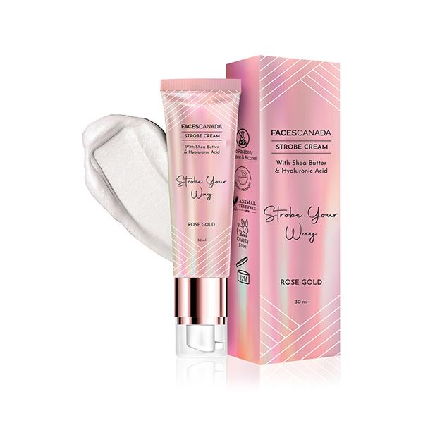 Netmeds | Facescanada Strobe Cream with Shea Butter & Hyaluronic Acid Strobe Your Way Rose-Gold 30ml