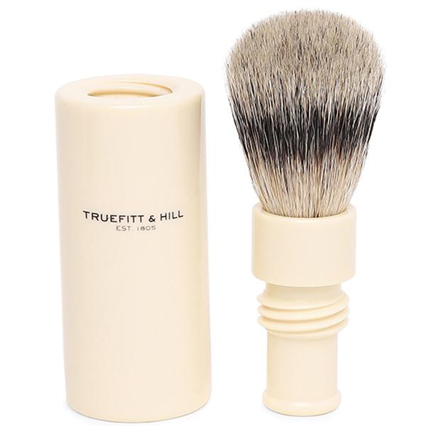 Truefitt and Hill Faux Ivory Super Badger Shave Brush Turnback Travel Essential Grooming Collection For Men 1's - Shaving Brushes