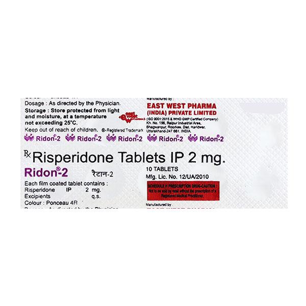 Ridon 2mg Tablet 10'S - Schizophrenia-Aps