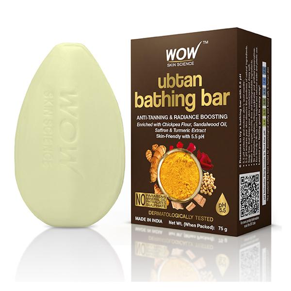 WOW Skin Science Ubtan Bathing Bar - Skin-Friendly with 5.5 pH 75 gm - Soaps