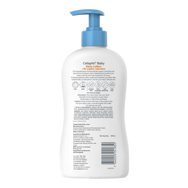 CETAPHIL BABY DAILY WITH ORGANIC CALENDULA Lotion 400ml - Creams, Lotions & Oils