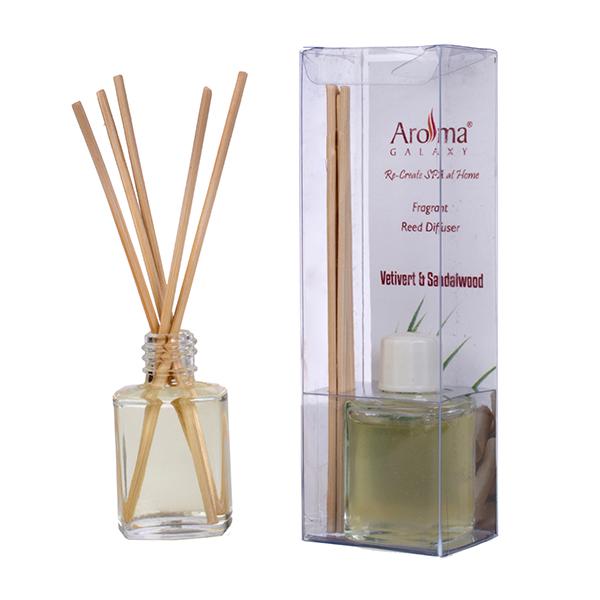 Netmeds | Aroma Galaxy (Alcohol Free) Fragrant Reed Diffuser Kit - Vetiver & Sandalwood 30 ml