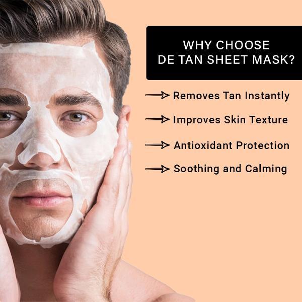 Mancode De-Tan Facial Sheet Mask For All Skin Types 25 gm - Face Mask