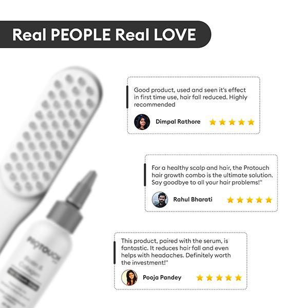 Protouch Complete Hair Growth Combo, LED Therapy Comb, Head Massager, Biotin Collagen Hair Growth Serum, Controls Hair Fall, Boost Hair Regrowth 1's - Hair Combs