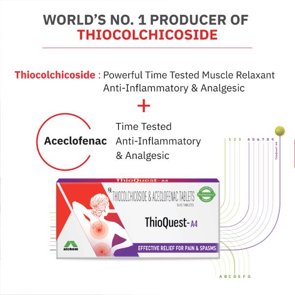 Thioquest A 4mg Tablet 10'S - Muscle Cramps/Spasticity-Mus