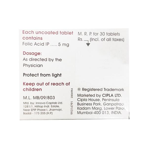 Vitafol 5mg Tablet 30'S - Iron Supplement/Anaemia-Vma