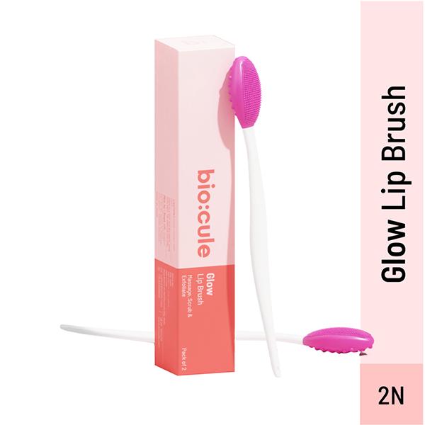 Netmeds | Biocule Glow Lip Brush For Lip Scrubbing, Exfoliation & Massage, Double Sided Brush 2's