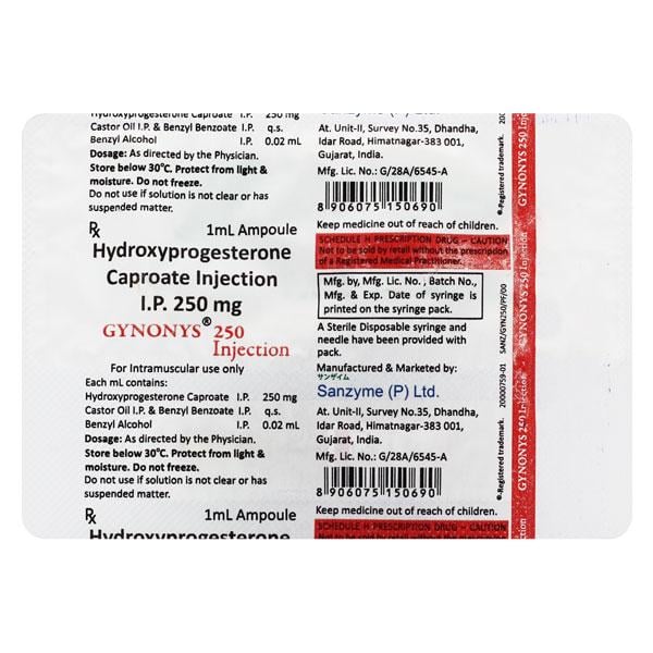 Netmeds | GYNONYS 250mg Injection 1ml