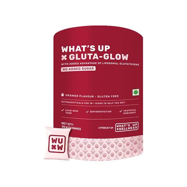 Whats Up Wellness Glutathione - Glow Gummies, Radiant and Youthful Skin, No Added Sugar - 30 Day, 30 Gummies 1's - Hair & Skin