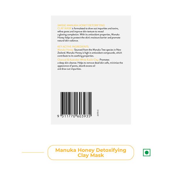 Swisse Skincare Manuka Honey Detoxifying Clay Mask 70 gm - Masks & Peels