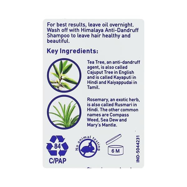 Himalaya Anti-Dandruff Hair Oil With Tea Tree Rosemary 200 ml - Hair Oils