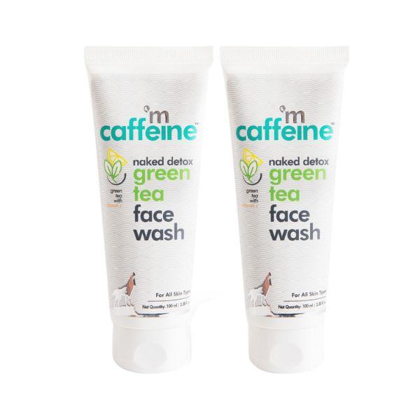 mCaffeine Vitamin C Green Tea Face Wash with Hyaluronic Acid Dirt Removal Soap 2's - Scrubs & Exfoliants