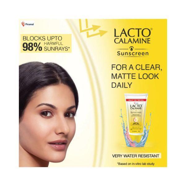 Lacto Calamine Sulphate-free Daily Sunshield with Kaolin Clay. Matte Look Sunscreen Spf50 Pa+++ 50gm 2's - Face Sunscreen