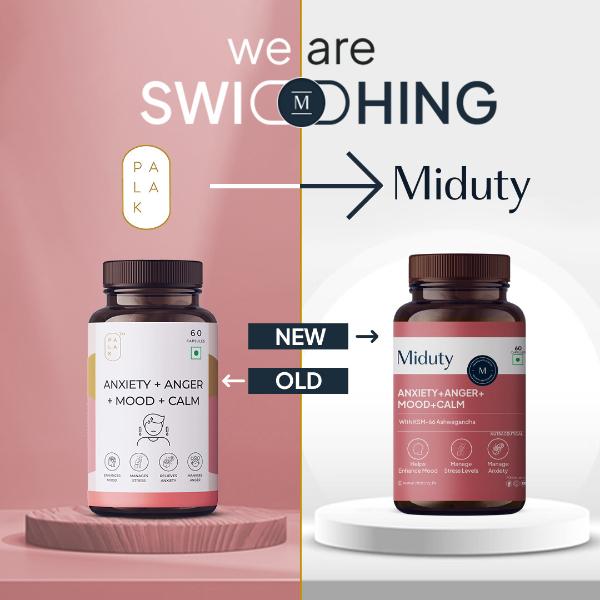 Miduty Anxiety+ Anger+Mood+Calm Capsule 60's - Mental Health