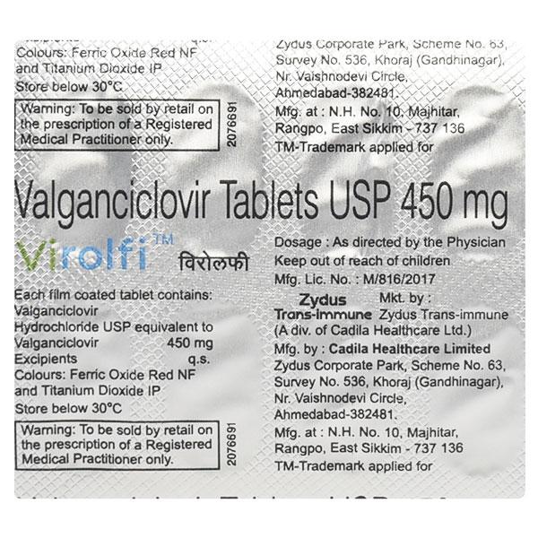 Virolfi 450mg Tablet 10'S - Viral infections-Ant
