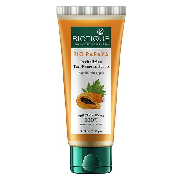 Netmeds | Biotique Papaya Tan Removal Brightening & Revitalizing Face Scrub - All Skin Types 100gm