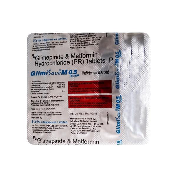 GLIMISAVE M FORTE 0.5 Tablet 15's - Diabetes-Ant