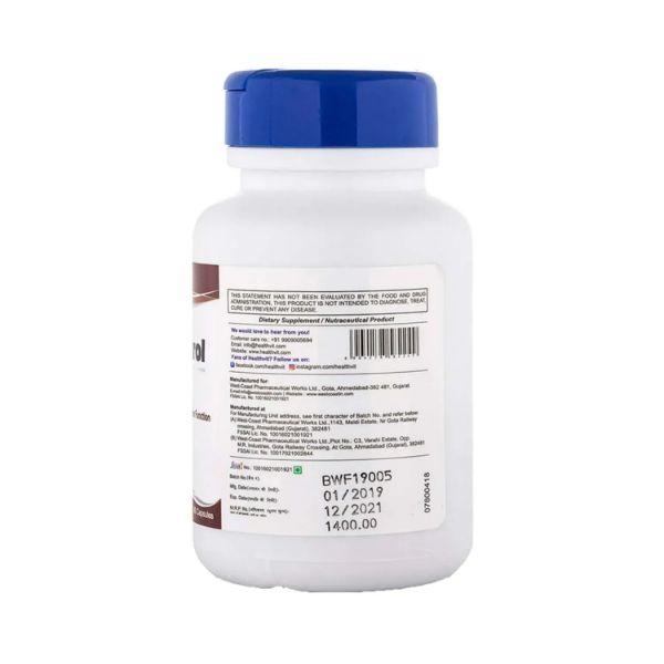 Healthvit Resveratrol 250 Mg- Capsules 60's - Herbal Dietary Supplement