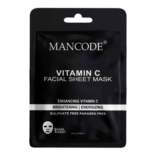 Netmeds | Mancode Vitamin C Facial Sheet Mask For All Skin Types 25 gm