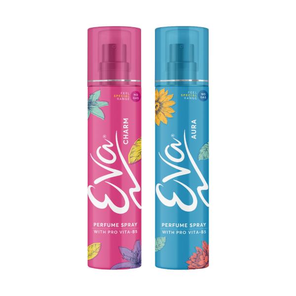 Eva No Gas Perfume Spray - Aura & Charm (Pack Of 2 x 120 ml)