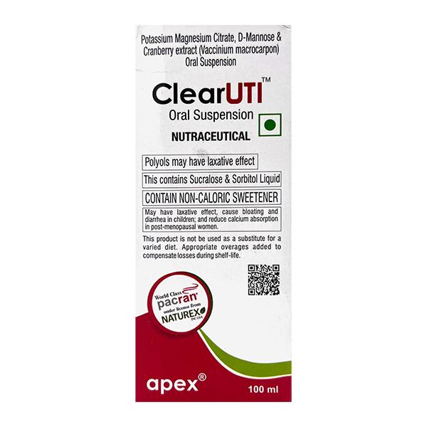 Netmeds | CLEARUTI SUGAR FREE Oral Suspension 100ml
