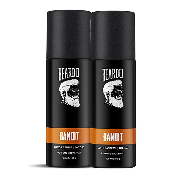 Beardo Perfume Body Spray - Bandit (Pack of 2 x 120 ml) - Men Perfumes (Edt/Edp)