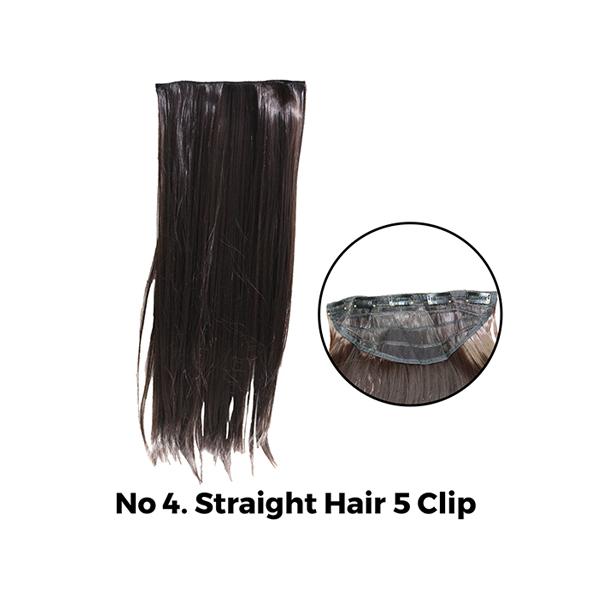 Netmeds | Bronson Professional Hair Extensions Straight Hair 5 Clip-In 24 inch Dark Brown No 4 1's
