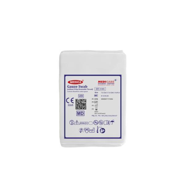 Netmeds | Medica Gauze Swab (7.5 cm x 7.5 cm x 16 Ply) 5's