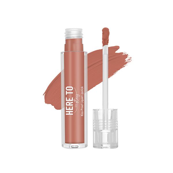 Swiss Beauty Here To Stay Liquid Matte Lipstick With Kiss-Proof Formula Infused With Vitamin E Nudist Love 3 ml - Liquid Lipsticks