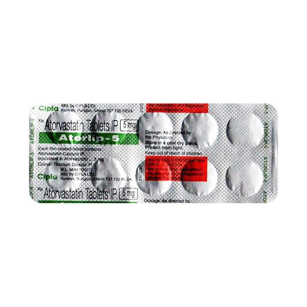 Atorlip 5mg Tablet 10'S - High Cholesterol-Dys