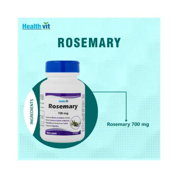 Healthvit Rosemary 700 mg- Capsules 60's - Herbal Dietary Supplement