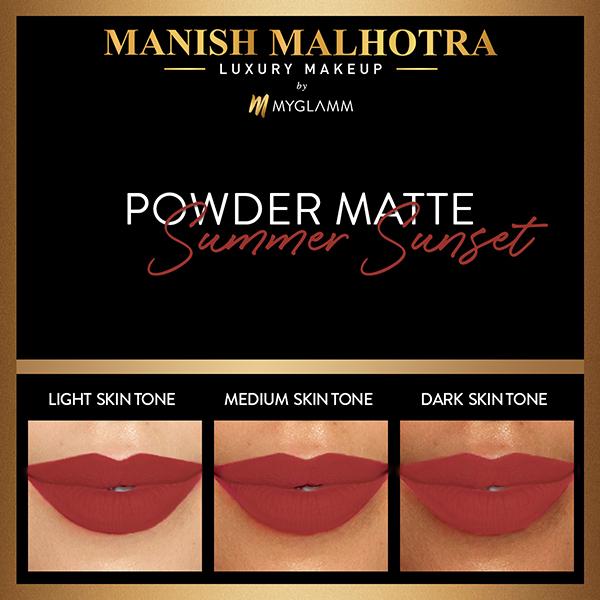 Manish Malhotra Beauty MyGlamm Powder Matte Lipstick Summer Sunset 4 gm - Lipsticks
