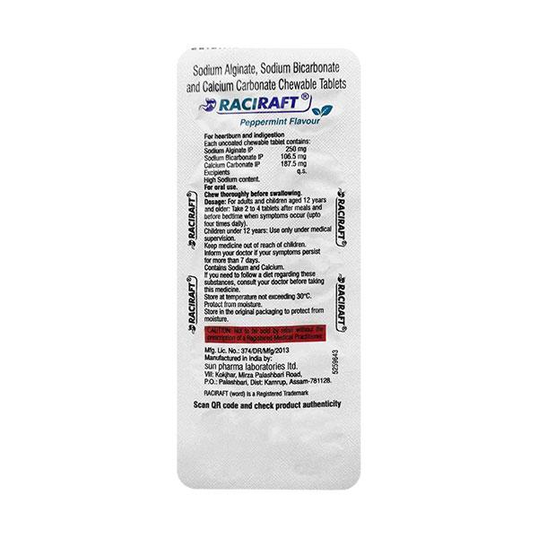 RACIRAFT PEPPERMINT FLAVOUR Chewable Tablet 10's