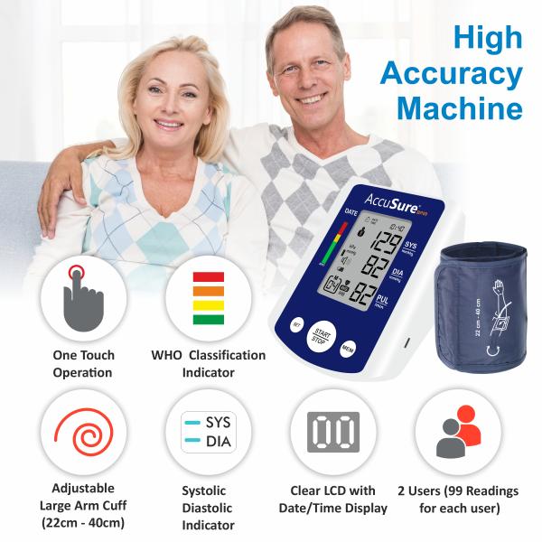 AccuSure Automatic Digital Blood Pressure Monitor - Grey (BP09) 1's - Blood Pressure Monitors